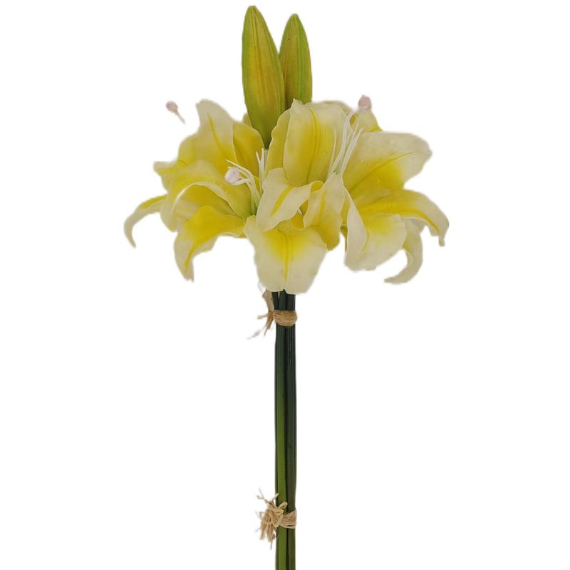 VADELL - Ramo de Lilyum amarillos artificiales de 43 cm
