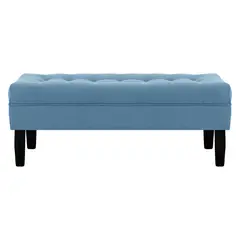 BODEVIR - Banqueta Wood 2C Felpa 00 Azul Petroleo