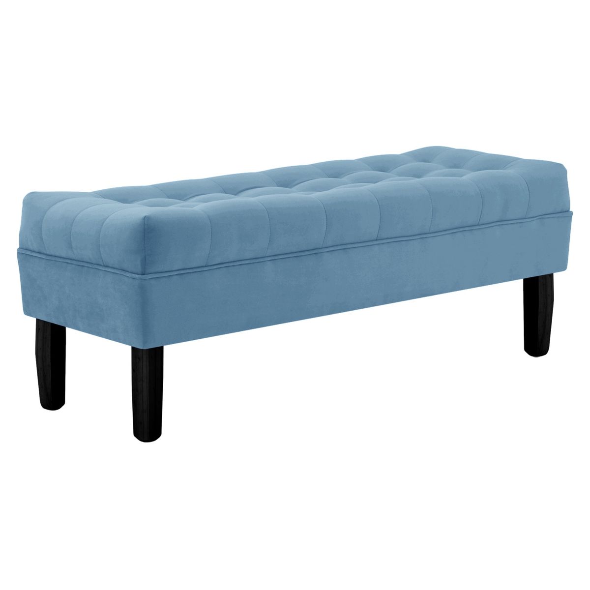 BODEVIR - Banqueta Wood 2C Felpa 00 Azul Petroleo