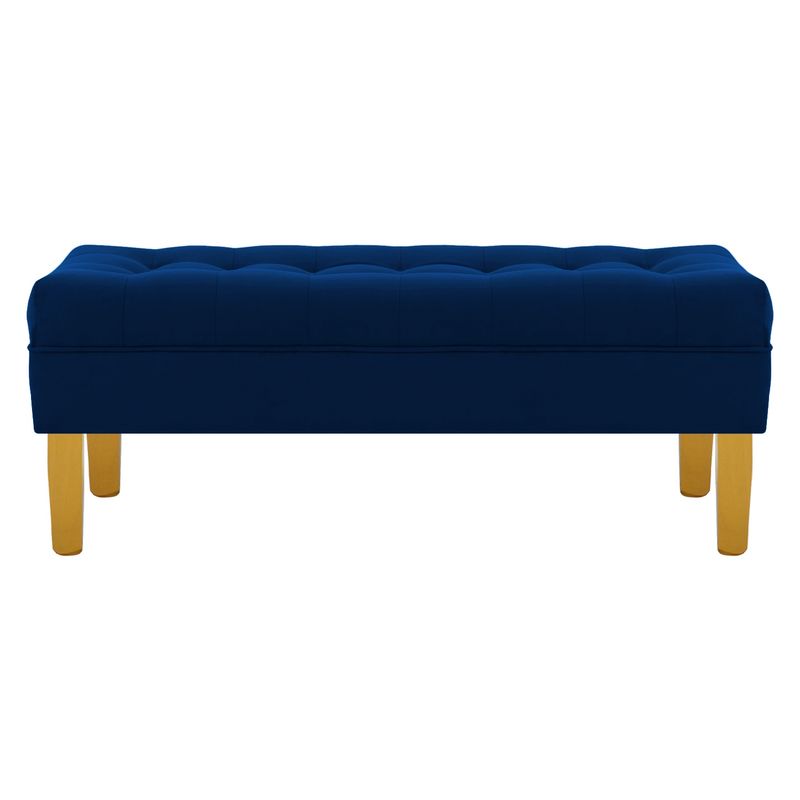BODEVIR - Banqueta Wood 2C Felpa 01 Azul Marino