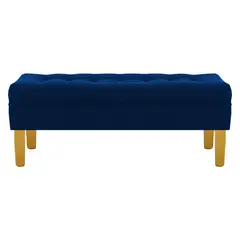 BODEVIR - Banqueta Wood 2C Felpa 01 Azul Marino