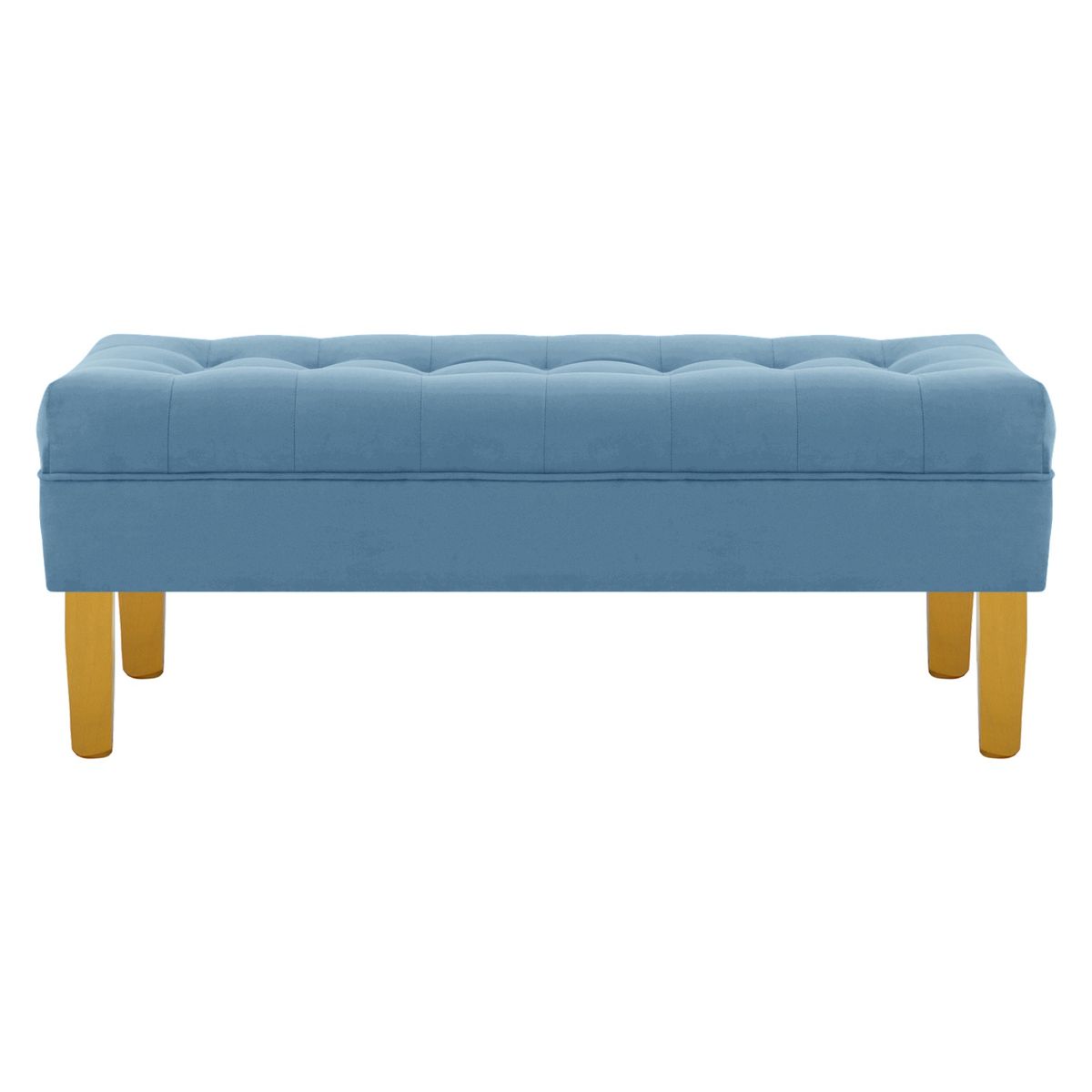 BODEVIR - Banqueta Wood 2C Felpa 01 Azul Petroleo