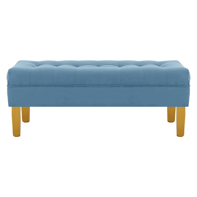 BODEVIR - Banqueta Wood 2C Felpa 01 Azul Petroleo