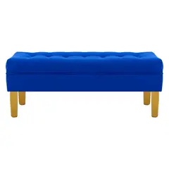 BODEVIR - Banqueta Wood 2C Felpa 01 Azul Rey