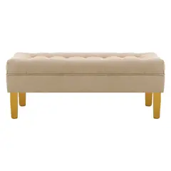 BODEVIR - Banqueta Wood 2C Felpa 01 Beige