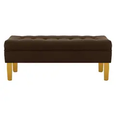 BODEVIR - Banqueta Wood 2C Felpa 01 Chocolate