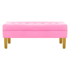 BODEVIR - Banqueta Wood 2C Felpa 01 Rosado