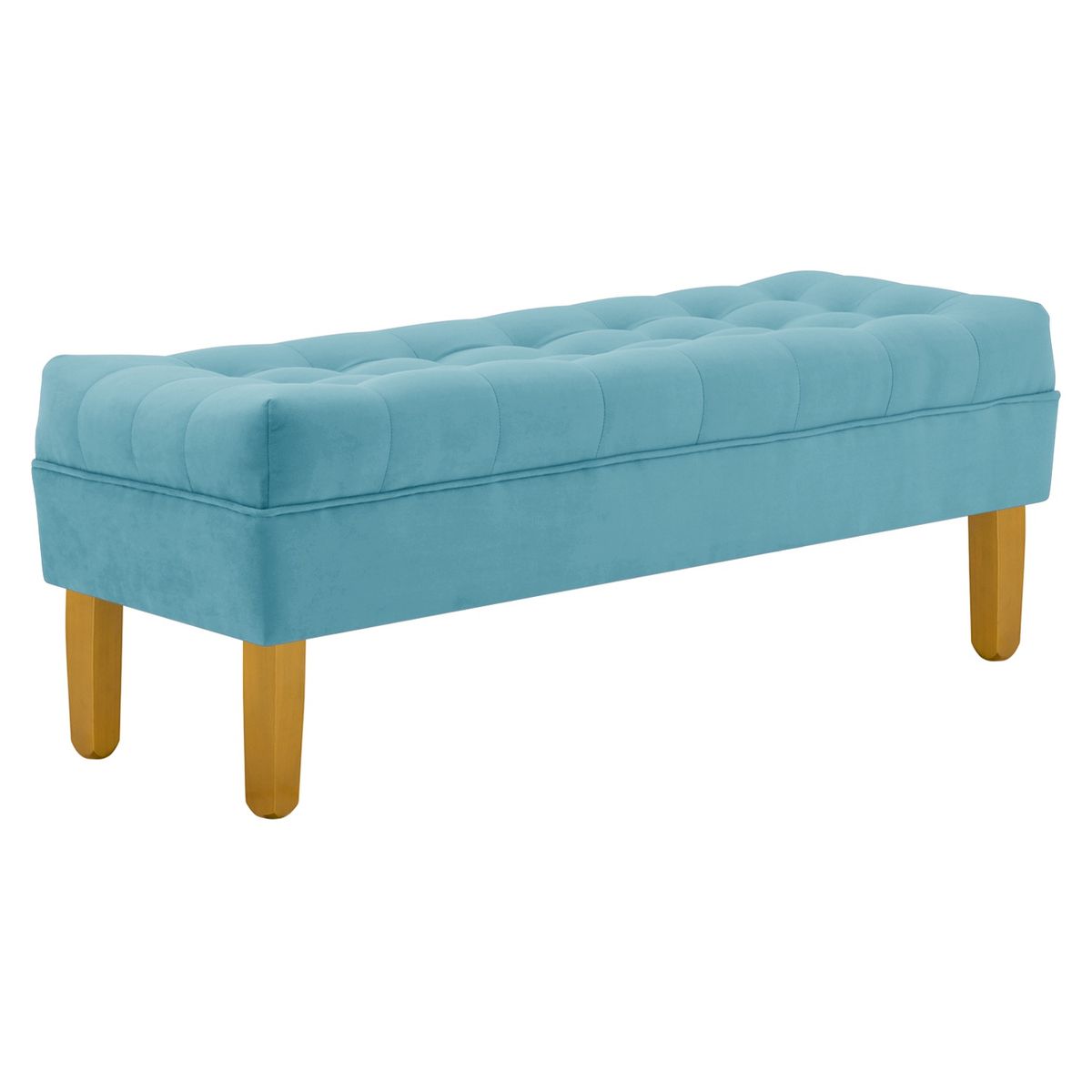 BODEVIR - Banqueta Wood 2C Felpa 01 Turquesa