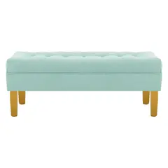 BODEVIR - Banqueta Wood 2C Felpa 01 Verde Agua