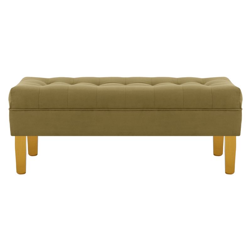 BODEVIR - Banqueta Wood 2C Felpa 01 Verde Musgo