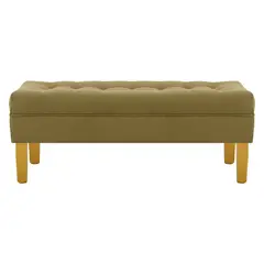 BODEVIR - Banqueta Wood 2C Felpa 01 Verde Musgo