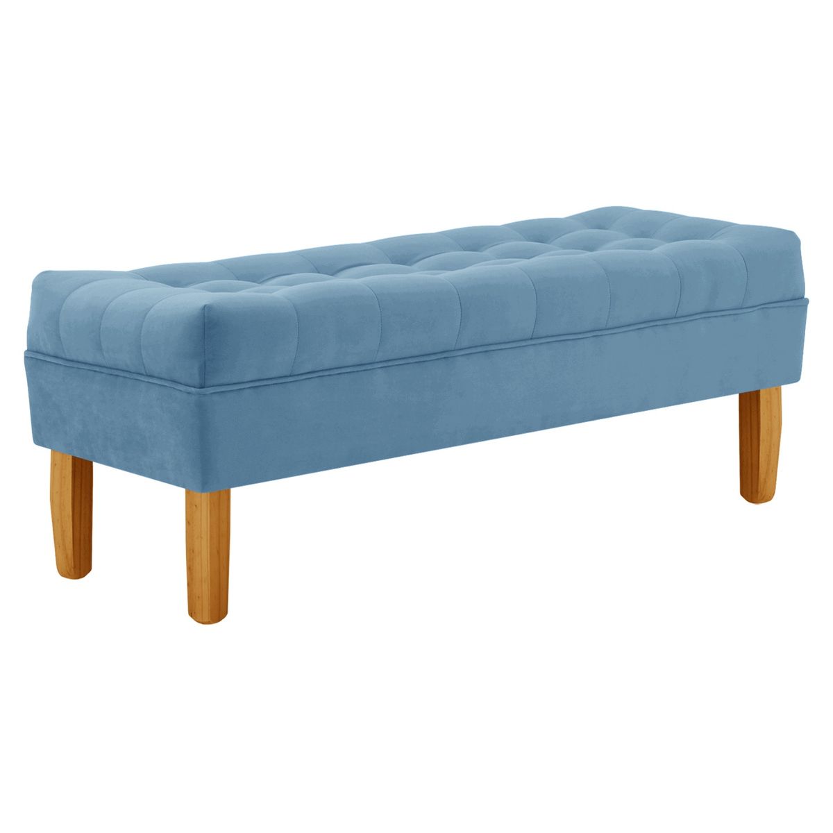 BODEVIR - Banqueta Wood 2C Felpa 04 Azul Petroleo