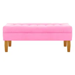 BODEVIR - Banqueta Wood 2C Felpa 04 Rosado