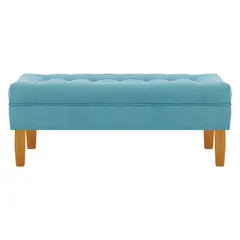 BODEVIR - Banqueta Wood 2C Felpa 04 Turquesa