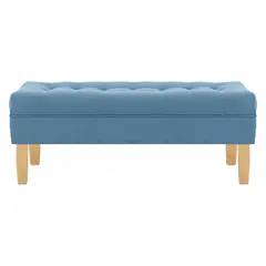 BODEVIR - Banqueta Wood 2C Felpa 05 Azul Petroleo