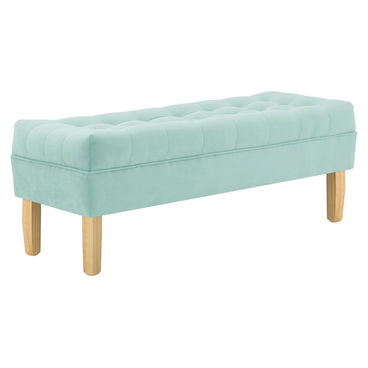 BODEVIR - Banqueta Wood 2C Felpa 05 Verde Agua