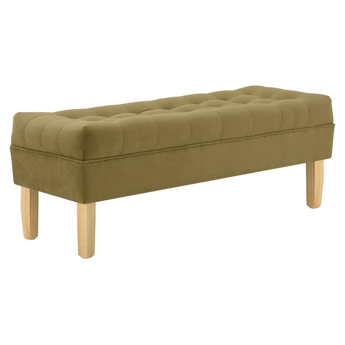 BODEVIR - Banqueta Wood 2C Felpa 05 Verde Musgo