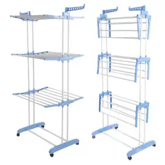 GENERICO - Tendedero Perchero de Ropa Torre 3 Niveles Plegable