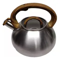 GENERICO - Tetera con silbato de 25 litros acero inoxidable manija de madera