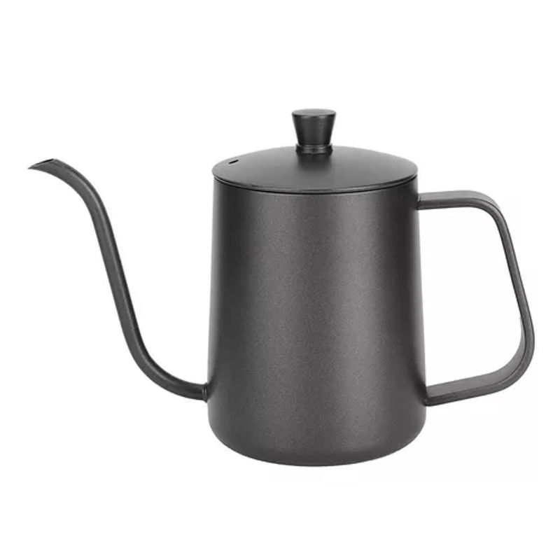 GENERICO - Tetera de cuello de cisne negra 350 ml para café o té