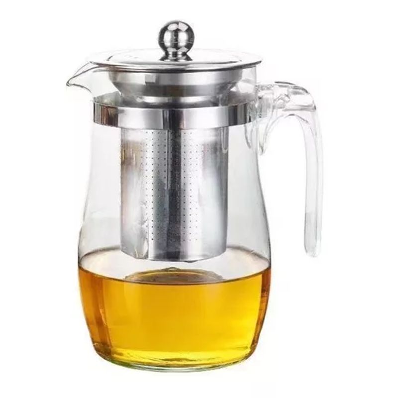 GENERICO - Set de tetera vintage de acero y vidrio 500 ml premium