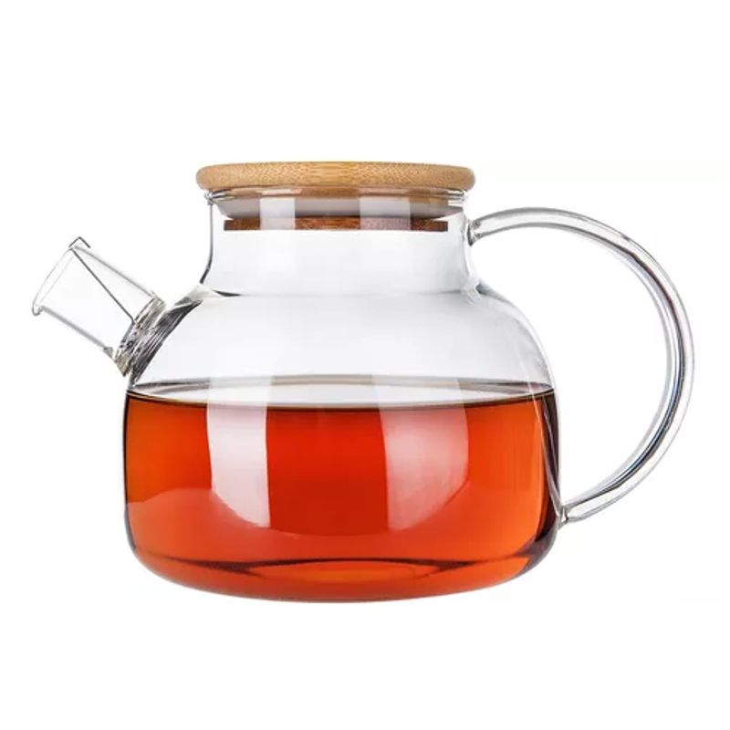 GENERICO - Tetera para té de vidrio borosilicato resistente al calorfrío 1 L