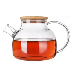 GENERICO - Tetera para té de vidrio borosilicato resistente al calorfrío 1 L