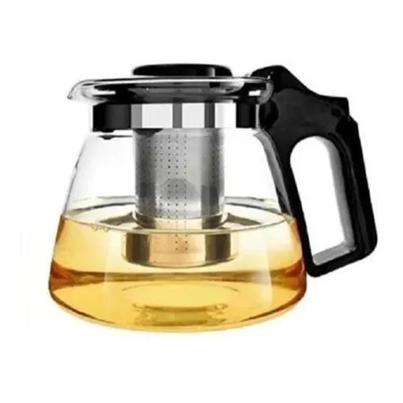 GENERICO - Tetera de vidrio de 900 ml con infusor metálico