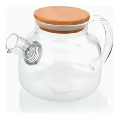 GENERICO - Tetera de vidrio transparente de 1 litro calientefrío