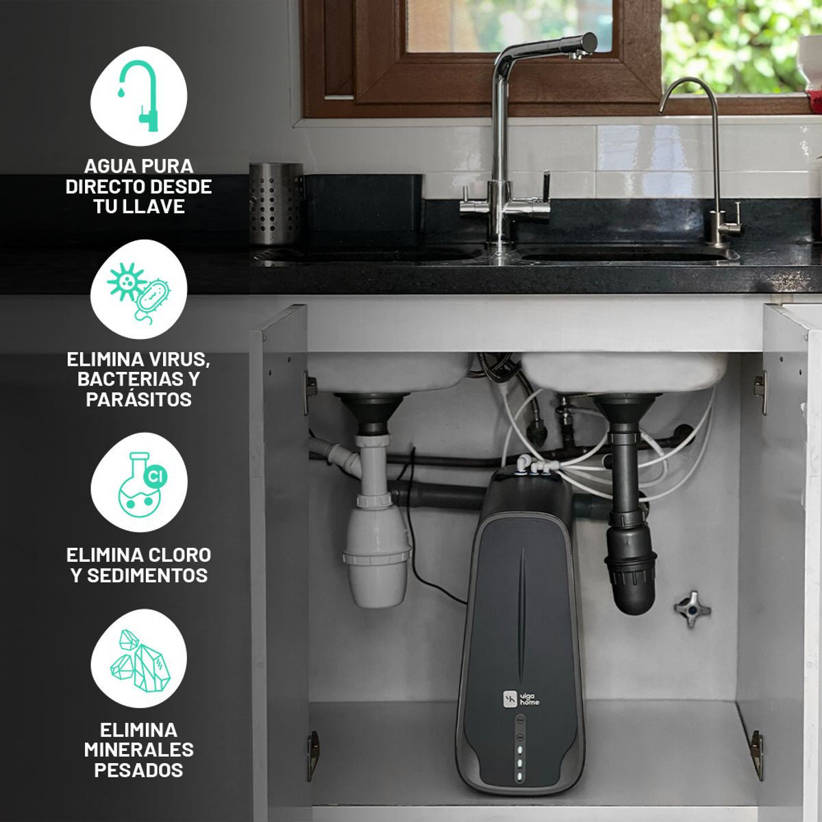 VIGAHOME - Purificador de Agua PureCompact Osmosis Inversa