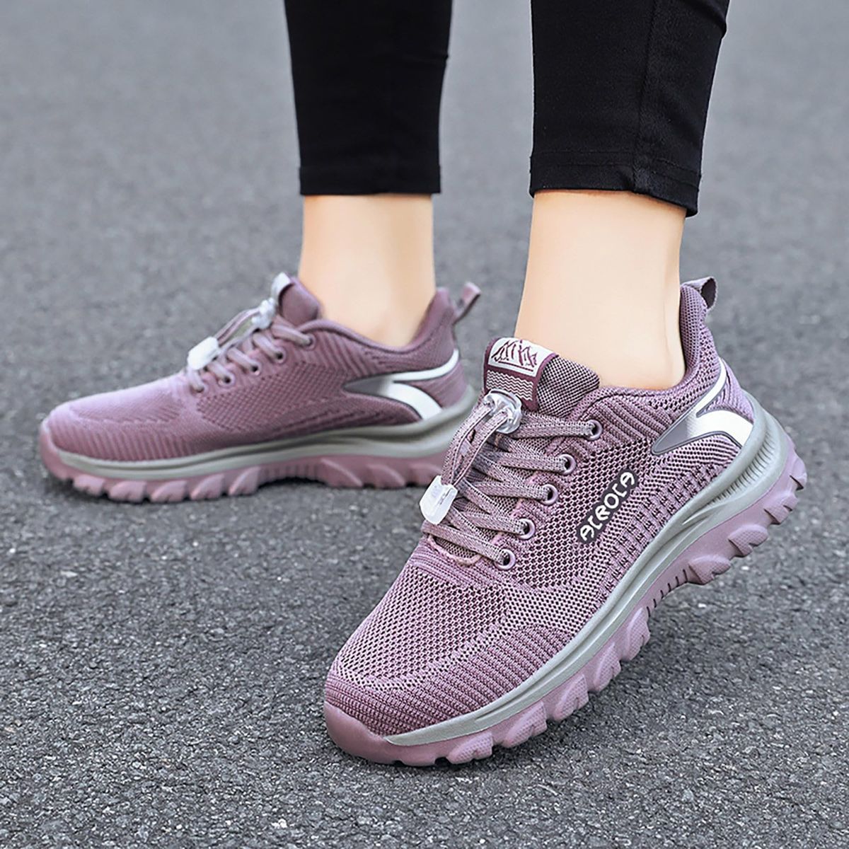 TIOZONEY - Zapatilla Running Mujer - Morado
