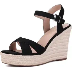 TIOZONEY - Sandalia Mujer -Negro.