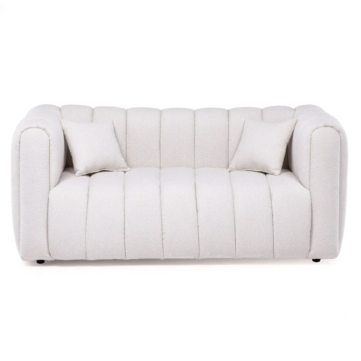 GENERICO - Sofa Luna 2 Cuerpos 180x83 Blanco Boucle