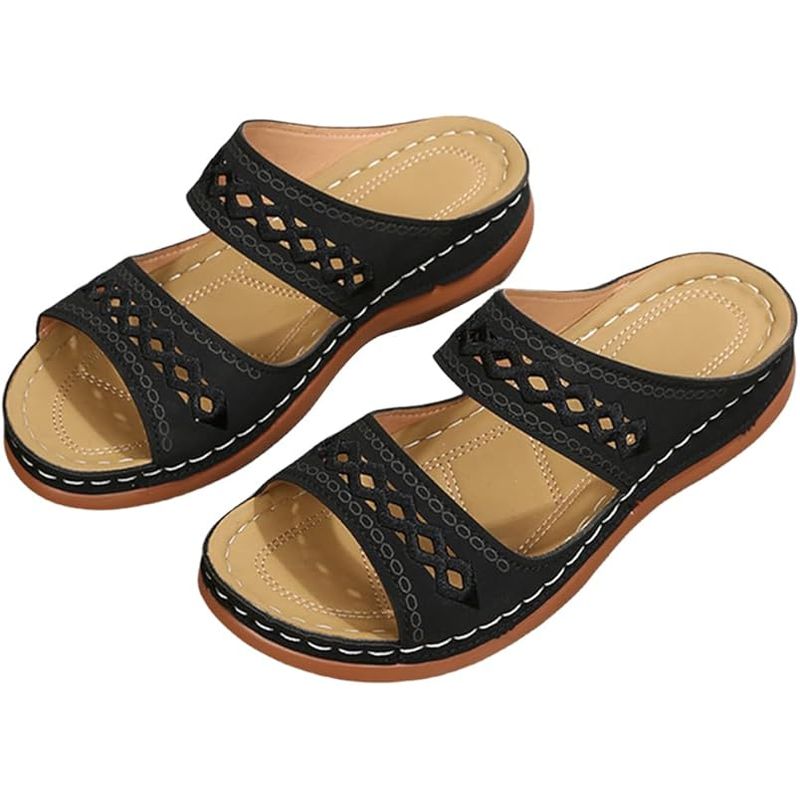 TIOZONEY - Sandalia Mujer -Negro.