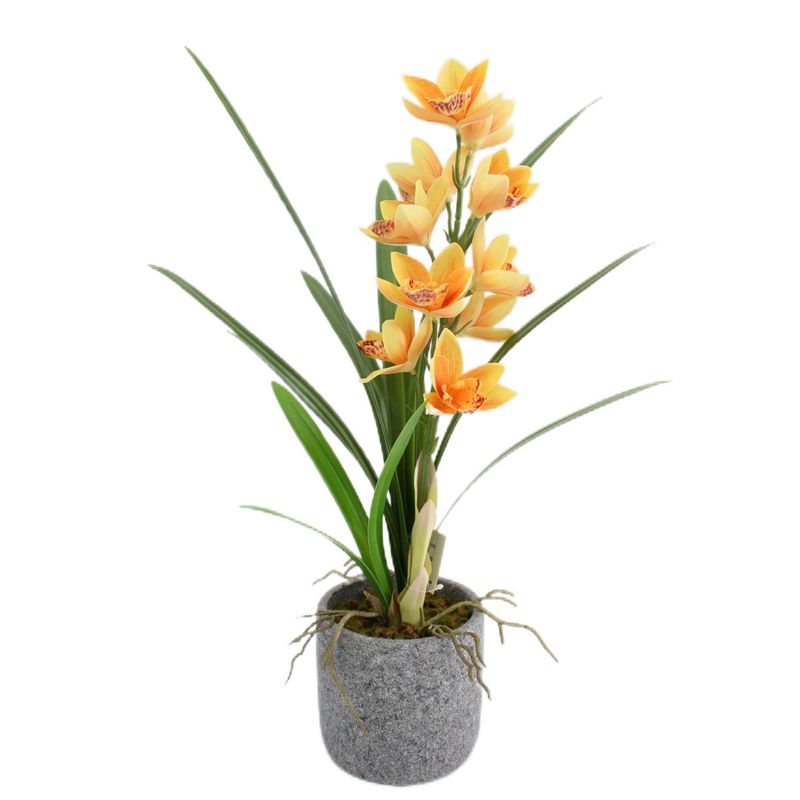 VADELL - ORQUIDEA SILVESTRE  NARANJO EN MACETERO 56CM