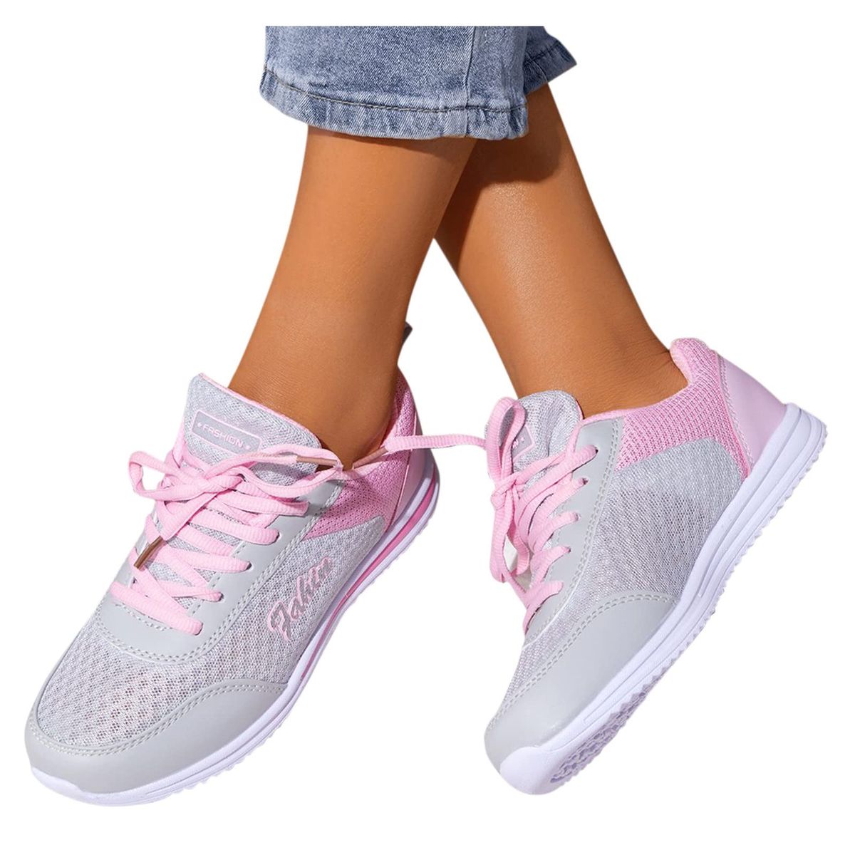TIOZONEY - Zapatillas casuales para Mujer -Rosa.