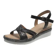 TIOZONEY - Sandalia Mujer -Negro