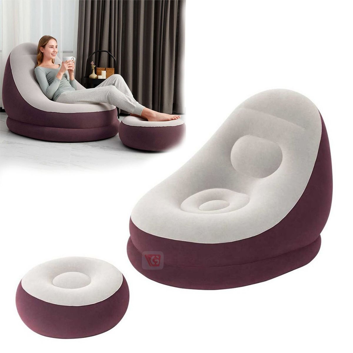MOVI - Sofa inflable con posa pies