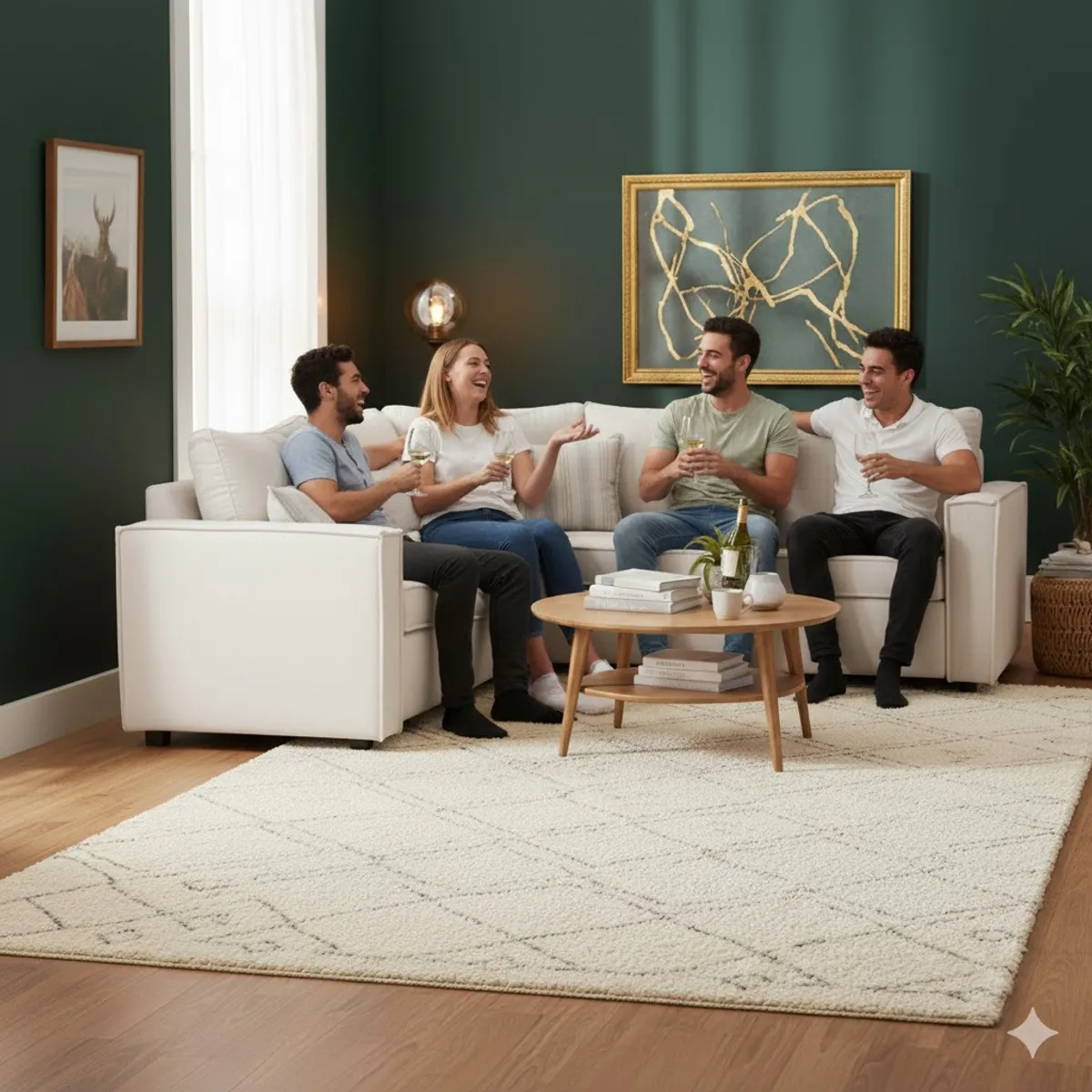 SITIAL HOME - Sofa Seccional Matilda Blanco hueso Con Resortes Pocket