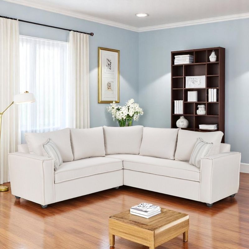 SITIAL HOME - SECCIONAL MATILDA BLANCO CRUDO CON RESORTES POCKET