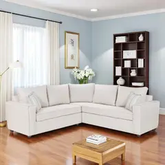 SITIAL HOME - SECCIONAL MATILDA BLANCO CRUDO CON RESORTES POCKET