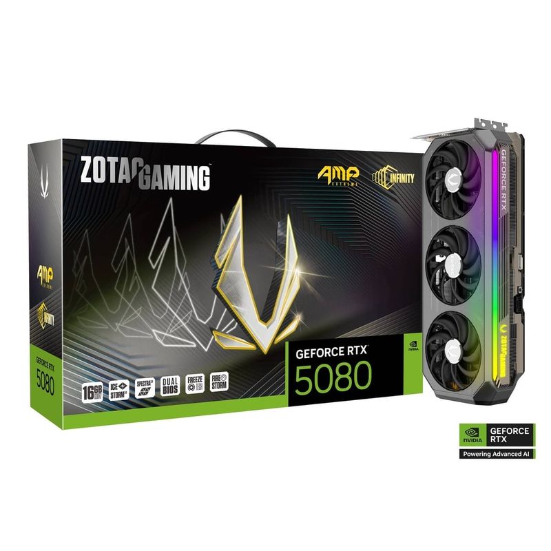 ZOTAC - Tarjeta de Video ZOTAC GeForce RTX 5080 AMP Extreme INFINITY, 16GB