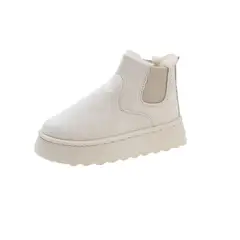 TIOZONEY - Botas de nieve cortas de felpa para mujer.