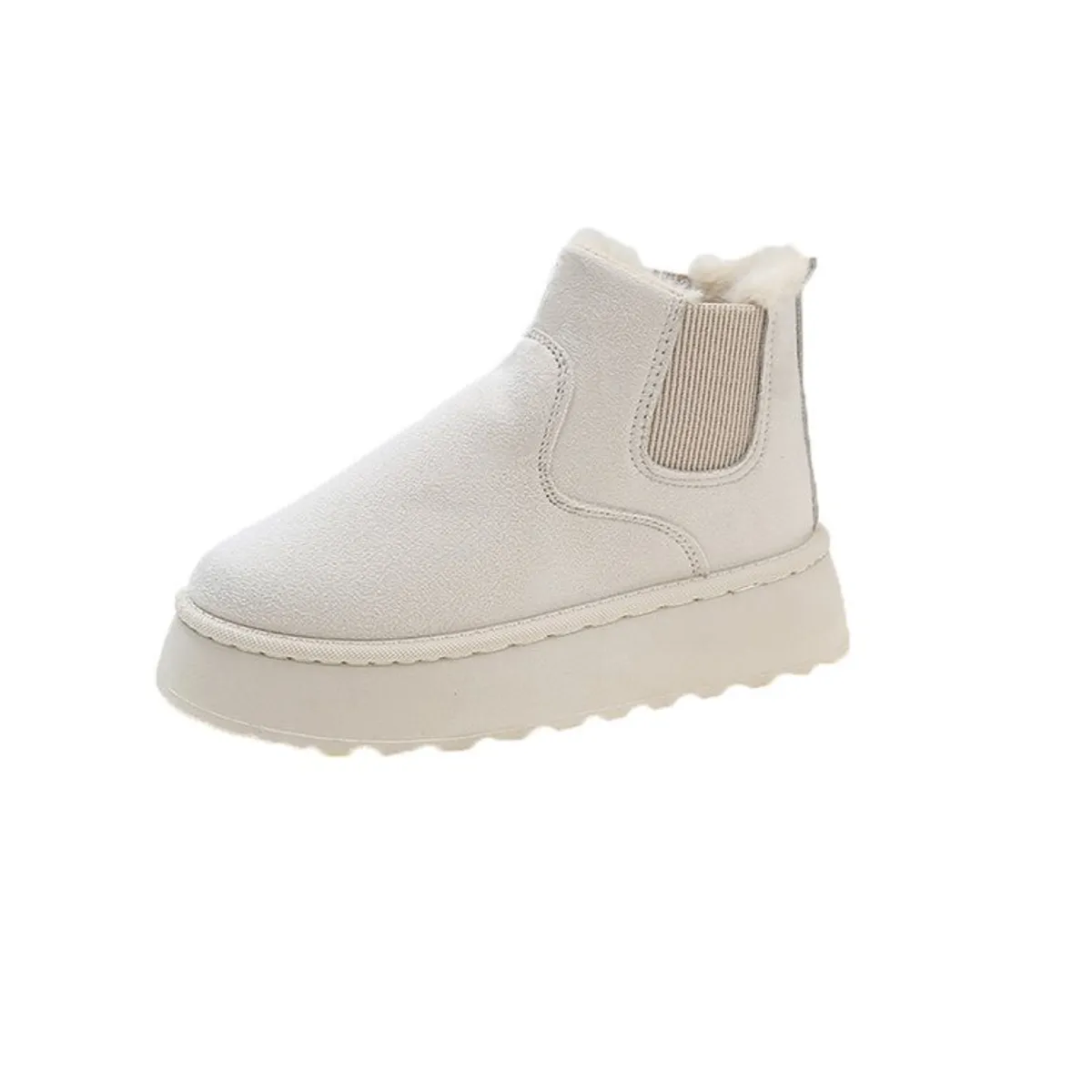 TIOZONEY - Botas de nieve cortas de felpa para mujer