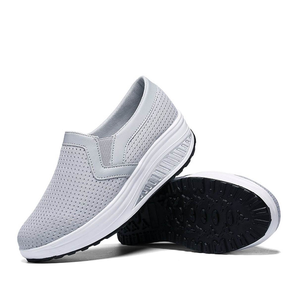 TIOZONEY - Zapatillas casuales para Mujer -Gris