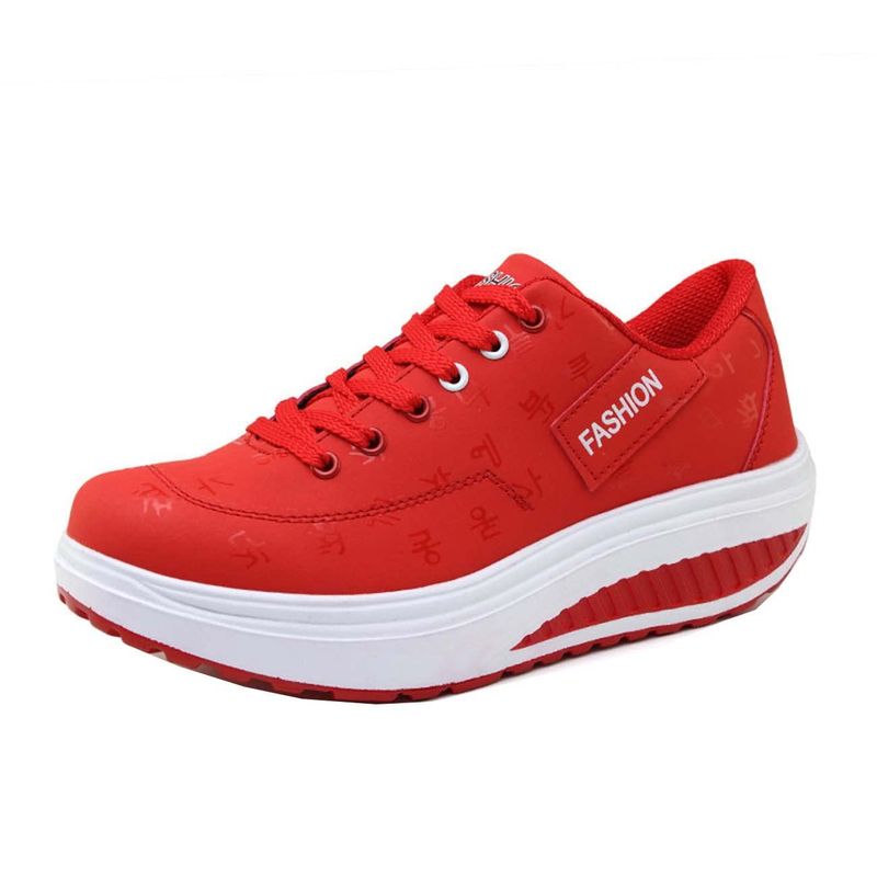 TIOZONEY - Zapatillas casuales para Mujer - Rojo.