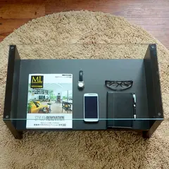 GENERICO - Mesa de centro moderna madera walnut wood vidrio