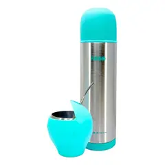 GENERICO - Set Termo Bala Mate Bombilla Keep Acero Inoxidable 500 Ml