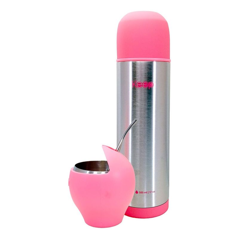 GENERICO - Set Termo Bala Mate Bombilla Keep Acero Inoxidable 500 Ml