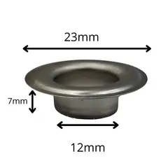 GENERICO - Ojetillos 1/2 100 unidades (12x23x7mm) para remachadora